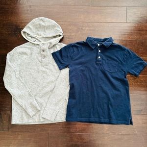 J. Crew Crewcuts Boys Polo Shirt & Long Sleeve Hoodie Size 12